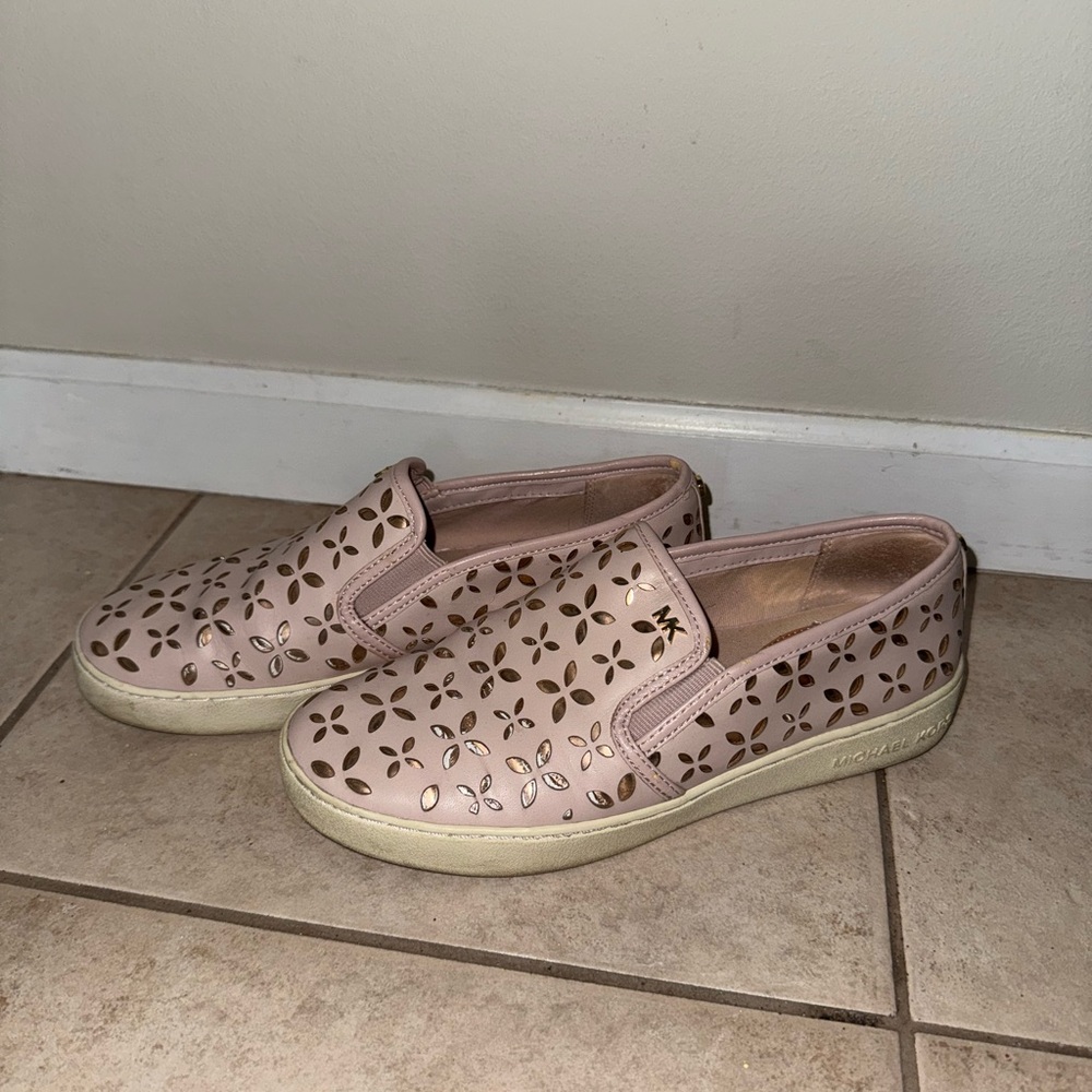 Michael Kors Pink Studded Loafers